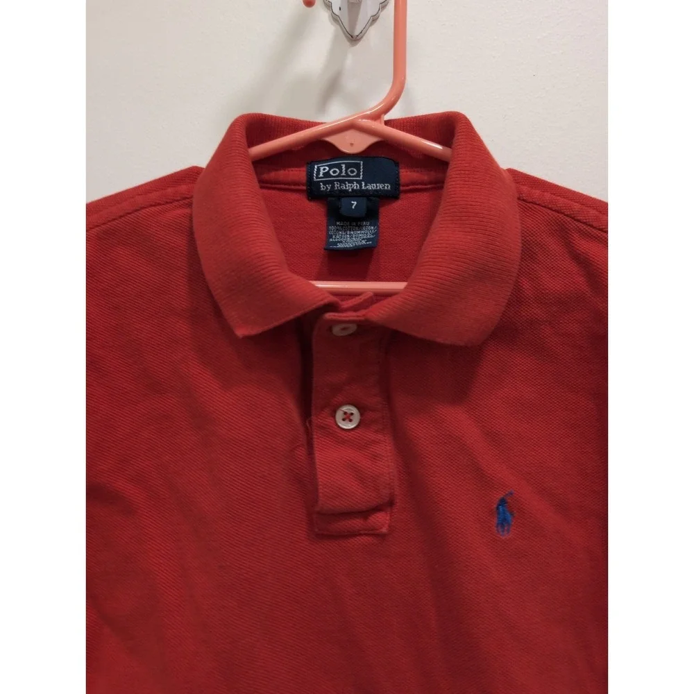Polo Ralph Lauren Little Boys Short Sleeve Cotton Polo Shirt size 7 Blue Pony